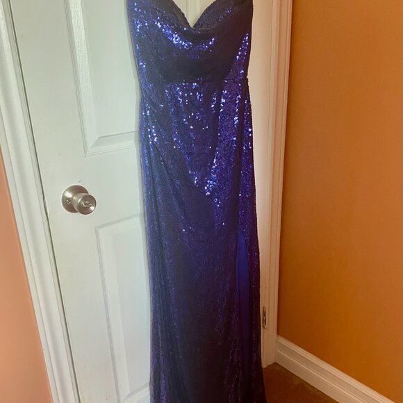 [BRAND NEW] Windsor Colette Formal Sequin Strapless High Slit Mermaid Dress - Picture 3 of 4
